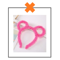 Haarband fluffy oortjes fuchsia